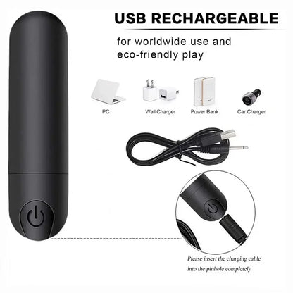 10 Speed Mini Bullet Vibrator for Women Rechargeable Vibrating Anal Vagina Jump Eggs Clitoral Stimulator Dildo 18 Adult Sex Toys