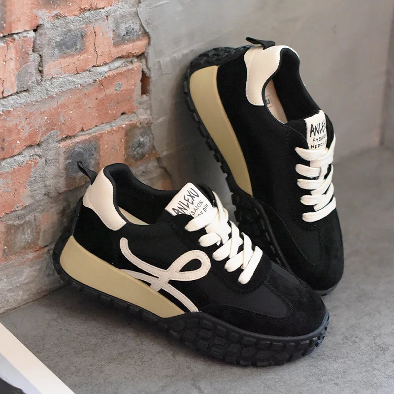 AUTUSPIN Newest Genuine Leather Ladies Sneakers 2024 Spring Summer Fashion Casual Mixed Colors Vulcanized Shoes Women Size 35-40