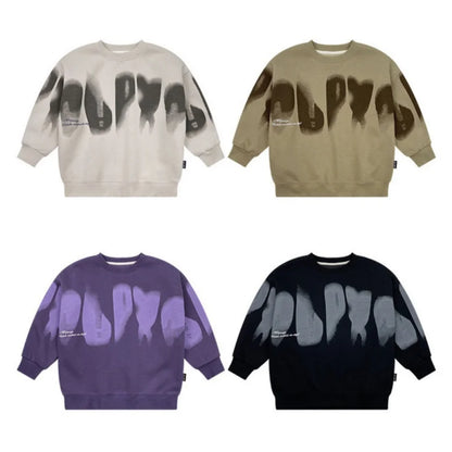 Kids Sweatshirt Boy Warm Hoodless Hoodies Letter Printed Fashion Autumn Children's Clothing Teenagers Casual Spring Tops