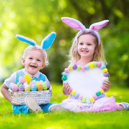 Cute Colorful Bunny Ear Easter Headbands Plush Adult Kids Headwear Rabbit Ear Hair Accessories Masquerade Tiara Adult Children