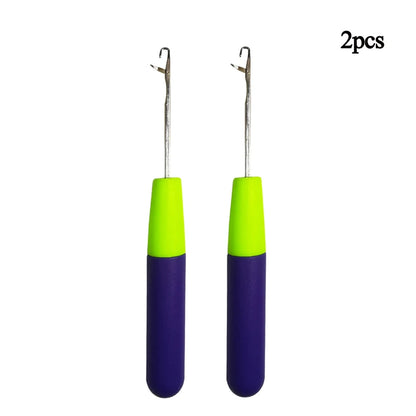 Purple Plastic Handle Hook Crochet Needle Styling Tool For Braiding Weave Wigs Craft Dreadlocks Hair Extensions Jumbo Braiding