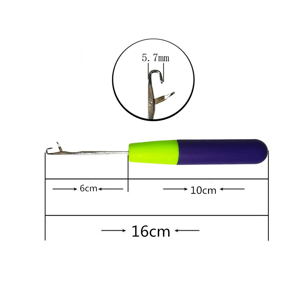 Purple Plastic Handle Hook Crochet Needle Styling Tool For Braiding Weave Wigs Craft Dreadlocks Hair Extensions Jumbo Braiding