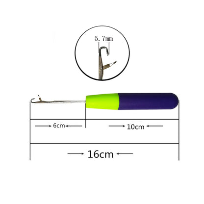 Purple Plastic Handle Hook Crochet Needle Styling Tool For Braiding Weave Wigs Craft Dreadlocks Hair Extensions Jumbo Braiding