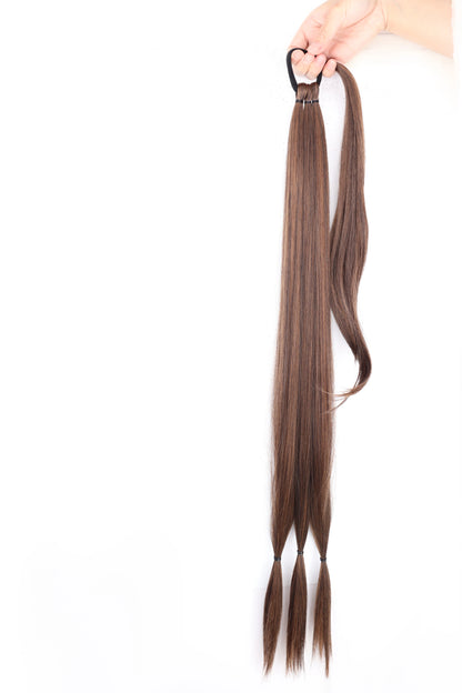 AZQUEEN synthetic Braided ponytail Hairpieces with elastic rubber band Heat-resistant high temperature fiber suitable for women