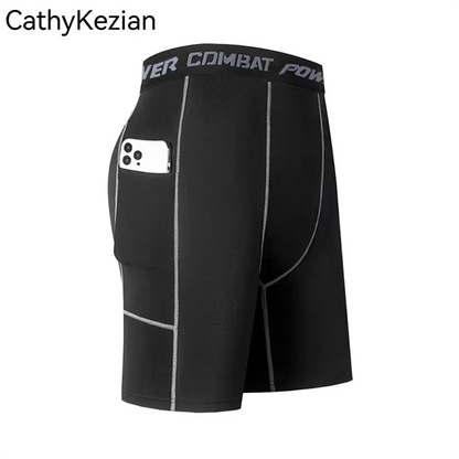 Men Sports Training Tight Shorts Five Trousers Camouflage Printed Trousers Fitness Basketball Running Cycling Bottoming Elastic