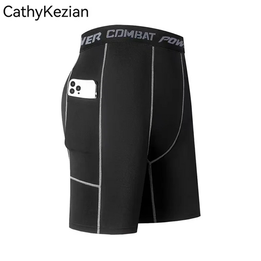 Men Sports Training Tight Shorts Five Trousers Camouflage Printed Trousers Fitness Basketball Running Cycling Bottoming Elastic