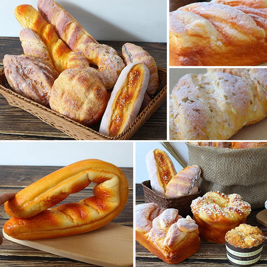 Artificial Fake Bread Ornaments French Baguette Cake Bakery Craft Kids Easter Decor Toy Donuts Simulation Bread Kitchen Models