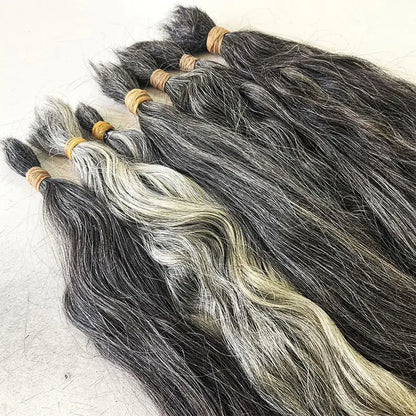 Grey Natural Human Virgin Hair Grey Single Donor Hair 100%Vietnamese human hair Wholesale human hair extensions without tracks