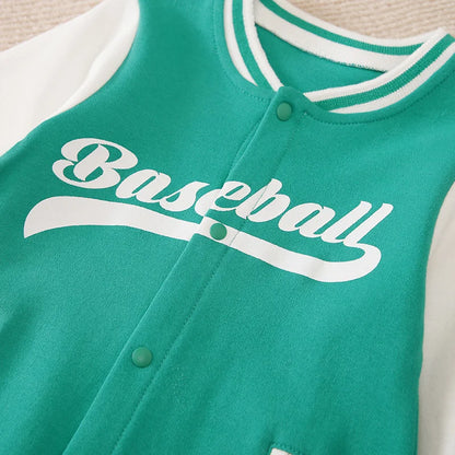 Spring And Autumn Boys And Girls Handsome Cool Baseball Jersey Cotton Comfortable Casual Long Sleeve Baby Bodysuit
