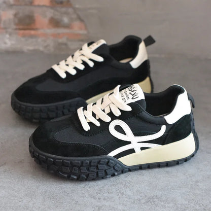 AUTUSPIN Newest Genuine Leather Ladies Sneakers 2024 Spring Summer Fashion Casual Mixed Colors Vulcanized Shoes Women Size 35-40