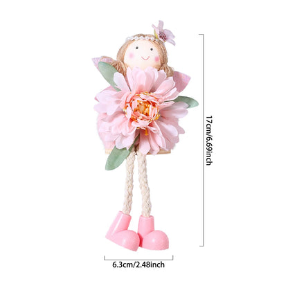 24cm Easter Flower Bunny Ornaments Pink Yellow Gauze Skirt Bunny Easter Party Decor Supplies Home Desktop Decorations Kids Gifts