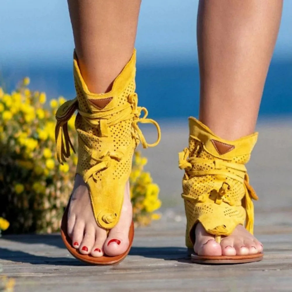 2024 Women Retro Sandals Gladiator Ladies Clip Toe Vintage Boots Casual Tassel Rome Fashion Summer Woman Shoes Female Sandalias