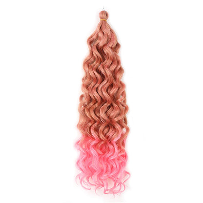 Hawaii Ocean Wave Braiding Synthetic Hair Curly Crochet Hair Extension Goddess Locs Premium Hair Boho Style Hairpiece For Women
