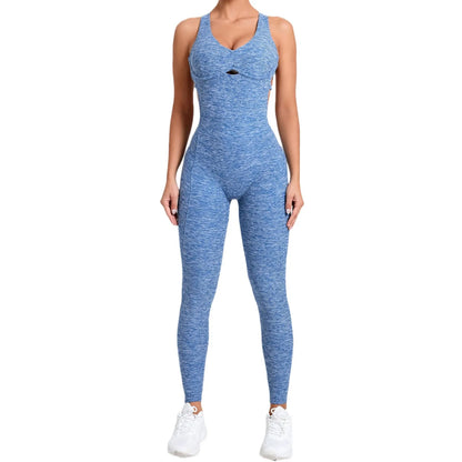 Yoga Set Workout One-piece Suit Women Sports Push Up Yoga Clothes Backless Activewear Fitness Set Women Gym Jumpsuit Female