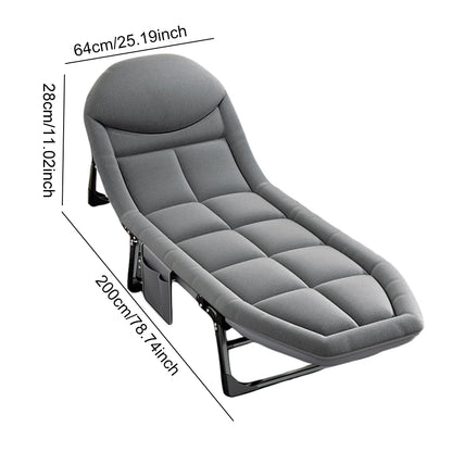 Folding Bed Portable Ultralight Camping Cot Camp Beds Portable Outdoor Beach Backrest Bed Chair for Office Hospital Napping