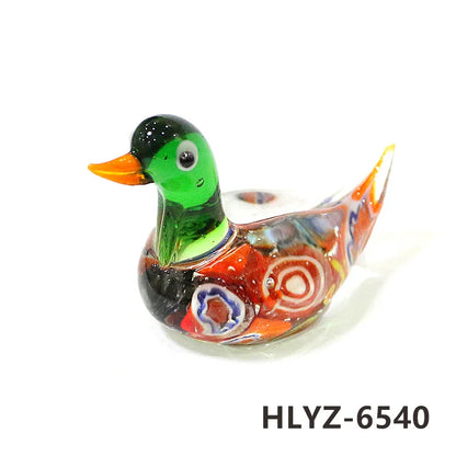Murano Glass Duck Mini Figurines Craft Ornaments Cute Animal Statue Easter Home Desktop Decor Collection New Year Gifts for Kids