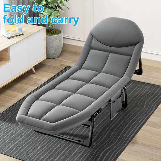 Folding Bed Portable Ultralight Camping Cot Camp Beds Portable Outdoor Beach Backrest Bed Chair for Office Hospital Napping