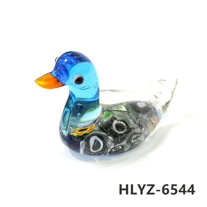 Murano Glass Duck Mini Figurines Craft Ornaments Cute Animal Statue Easter Home Desktop Decor Collection New Year Gifts for Kids