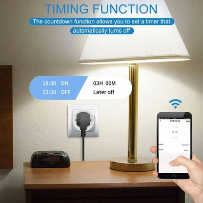 Tuya Smart Socket EU 20A Wifi Smart Plug Without Power Monitoring Smart Life APP Remote Control Support Google Assistant Alexa