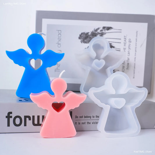 Simplicity Angel House Silicone Mold Chocolate Lollipop Cake Decor Mould Easter Rabbit Candle Resin Concrete Molds Home Decor