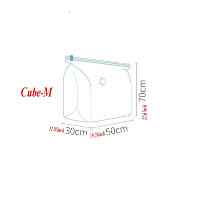 Cube Vacuum Storage Bags umbo Vacuum Seal Bags for Clothes, Bedding, Blanket, Comforter, Duvet, Pillow, Idea for Travel & Closet