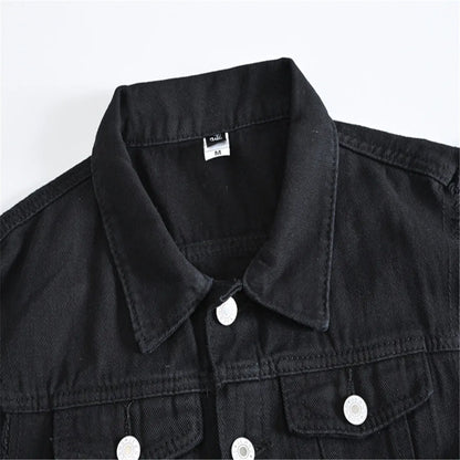 Men's New Fashion Sleeveless Denim Vest  Autumn Casual Solid Color Cowboy Jacket Slim Fit Single-breasted Jeans Streetwear