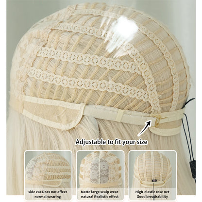NAMM Barbie Wig Long Blonde Wigs For Women Popular Synthetic Wig for Daily Cosplay Halloween High Density Hair