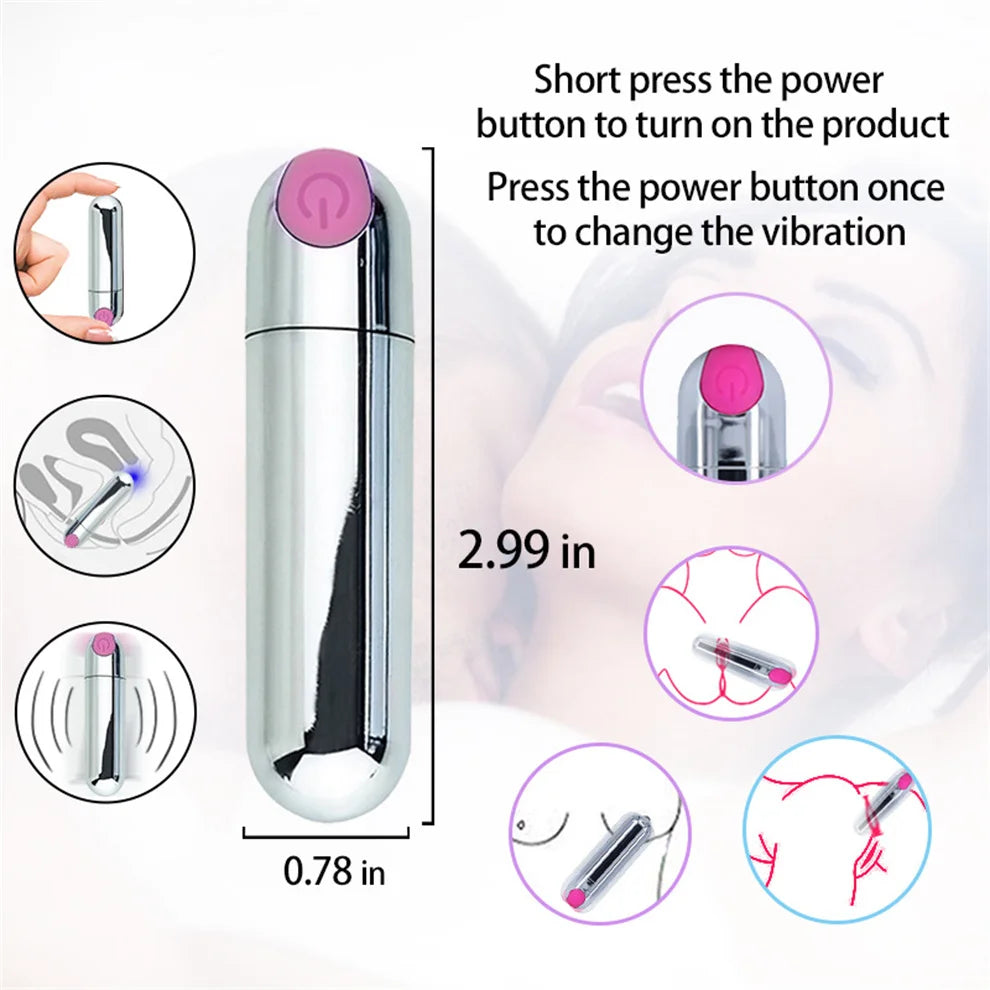 10 Speed Mini Bullet Vibrator for Women Rechargeable Vibrating Anal Vagina Jump Eggs Clitoral Stimulator Dildo 18 Adult Sex Toys
