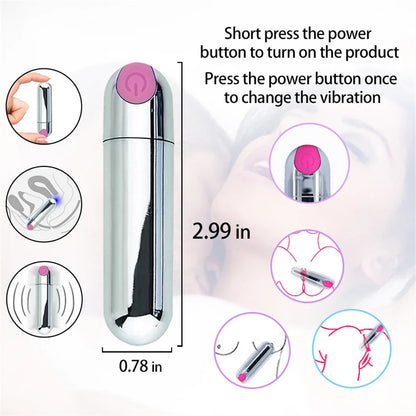 10 Speed Mini Bullet Vibrator for Women Rechargeable Vibrating Anal Vagina Jump Eggs Clitoral Stimulator Dildo 18 Adult Sex Toys