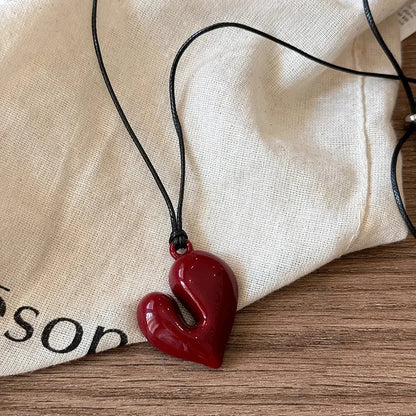 Women's Fashion New Heart Pendant Adjustable Pull-out Necklace For Party Gifts Pendant Jewelry  Accessories Free Shipping