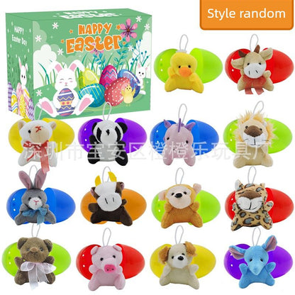 Children's Day Easter Egg Kids Building Blocks Blind Box Cartoon Rabbit Decompression Color Film Puzzle Egg Engineering Car Toys