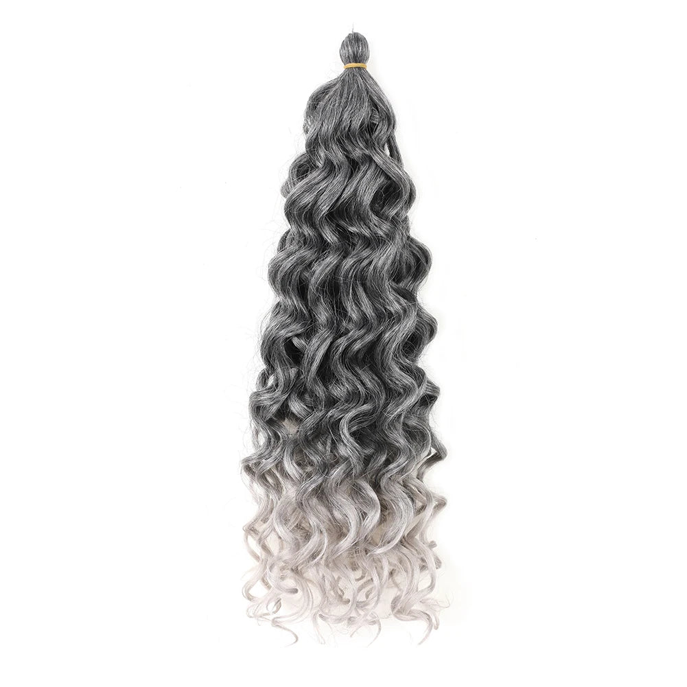 Hawaii Ocean Wave Braiding Synthetic Hair Curly Crochet Hair Extension Goddess Locs Premium Hair Boho Style Hairpiece For Women