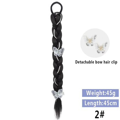 LUPU Synthetic Braided Ponytails Hair Extensions For Women With Elastic Hair Band Hairpieces Natural Black Brown Fake Hair