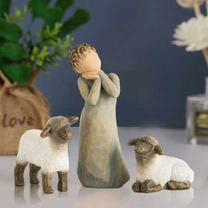 2024 Jesus Nativity Statue Resin Holy Family Willow Tree Set Ornaments Easter Religious Crafts Diy Customized Christmas Gift