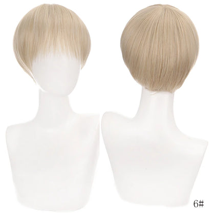 TALANG Men's Synthetic Wigs Short Straight Bangs For Male Boy Cosplay Anime Daily Party Wig Heat Resistant