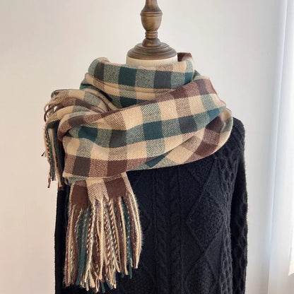 Scarf female winter new Korean version of the atmosphere sense of double-sided students cute warm thickened knitting senior sens