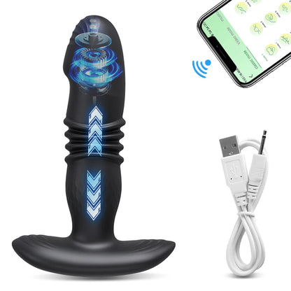 APP Control Telescopic Butt Plug Anal Vibrator Sex Toys for Men Ass Anal Dildo Prostate Massager Men  Bluetooth Buttplug 9 Modes