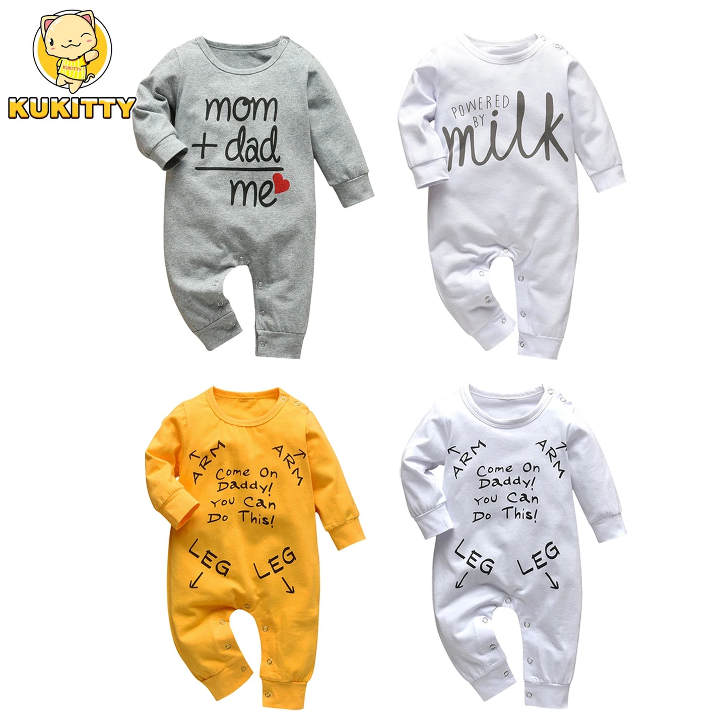 Four Seasons Baby Boys Letter Romper Clothes for Newborns infant One Piece Crawling Clothing Cotton Long Sleeve Jumpsuit Onesie