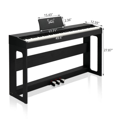 Glarry GDP-104/A-815 88-key Heavy Hammer Keyboard Vertical Black Electric Piano Without Cover United States