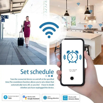 Tuya Smart Socket EU 20A Wifi Smart Plug Without Power Monitoring Smart Life APP Remote Control Support Google Assistant Alexa