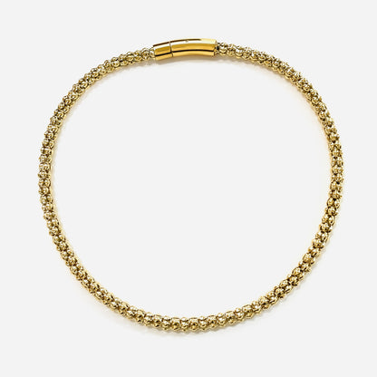 Peri'sbox Statement Stainless Steel Hollow Choker Necklace for Women Men Hip-Hop Gold Color Clavicle Chain Fashion Jewelry Party
