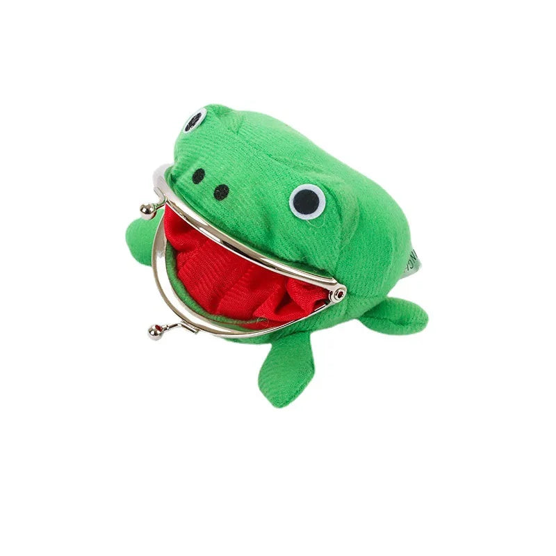 Novelty Adorable Anime Frog Wallet Coin Purse Key Chain Cute Plush Frog Cartoon Cosplay Purse for Women Bag Accessories