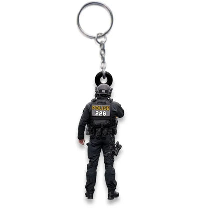 New Police Uniform Key Chain Decoration Acrylic Flat Men's And Women's Backpacks Creative Hanging Key Ring