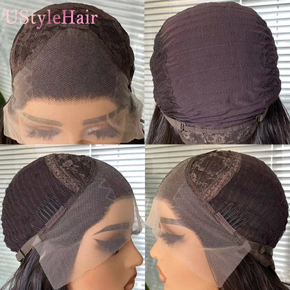 UStyleHair Dark Brown Lace Front Wig Natural Looking 12inches Short Wave Wig Heat Resistant Synthetic Hair Daily Use Cosplay Wig