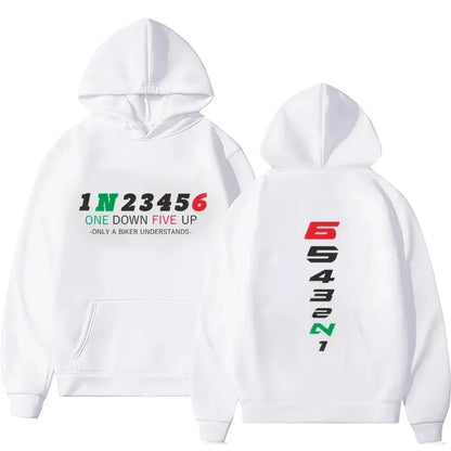1N23456 Motorcycle Gear Biker Heartbeat Print Men's Hoodies male Pullover Clothing Oversized Sweatshirts Graphic Women Tracksuit