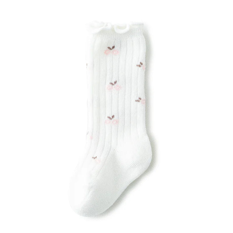 4 Pairs/lot Girl Socks Cute Cotton Baby Knee Socks Newborn Long Tube Kids Children Soft High Sock Toddler Leg Warmers Socken