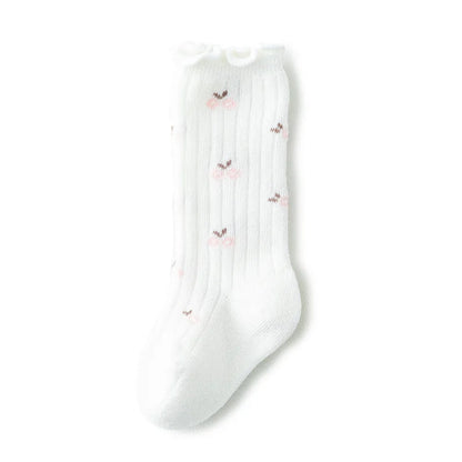4 Pairs/lot Girl Socks Cute Cotton Baby Knee Socks Newborn Long Tube Kids Children Soft High Sock Toddler Leg Warmers Socken