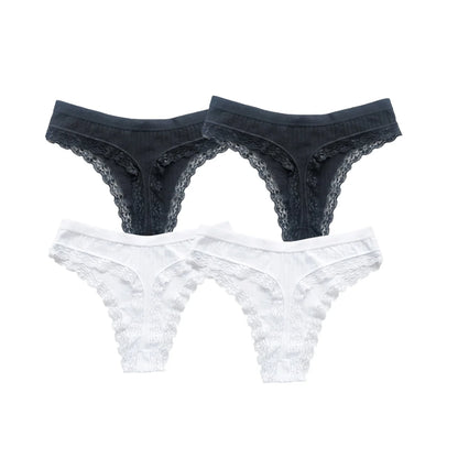 4Pcs/Set Cotton Panties Women G-string Female Underpants Sexy Lingerie M-XL Soft Seamless Underwear Low Waist Panties Intimates