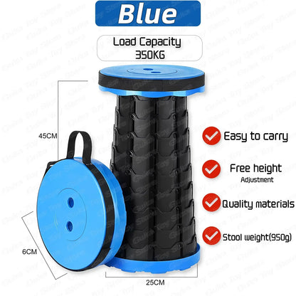 2024 New Folding Stool Portable Round Folding Chair Accordion Chair Height Adjustment Elephant Swing Playground Queue Chair