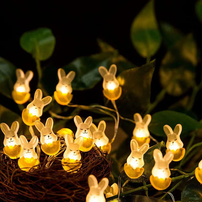2M 20LED 2025 Easter Rabbit Carrot LED String Light Chick Eggs Fairy Light Garland kids room Happy Easter Party Home Decoration